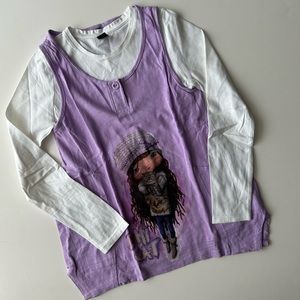 Zara Girl’s Purple Graphic Long-Sleeve T-Shirt